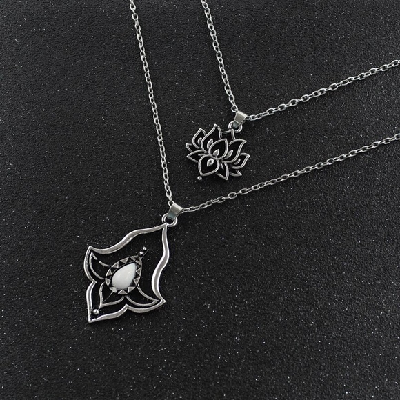 Vintage 3 in 1 Lotus Flower Pendant Necklace - Picture 6 of 16